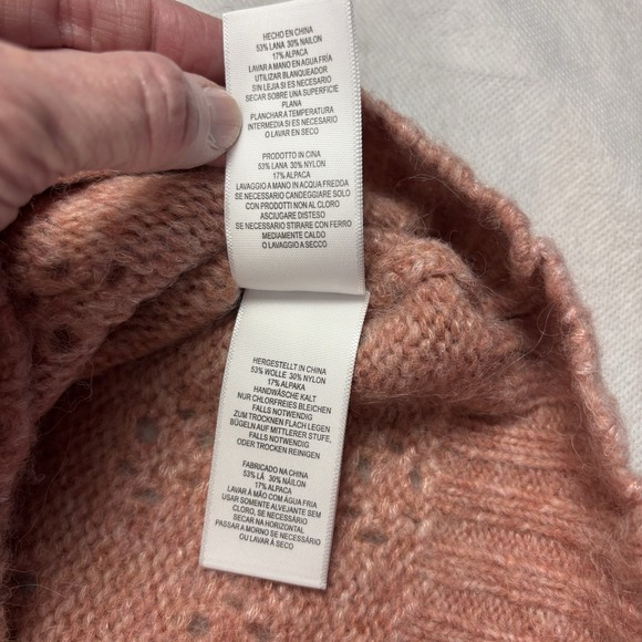 Women's XL Joie Lihui Wool /Alpaca /Nylon Sweater Tulip Pink NWT - Picture 5 of 9